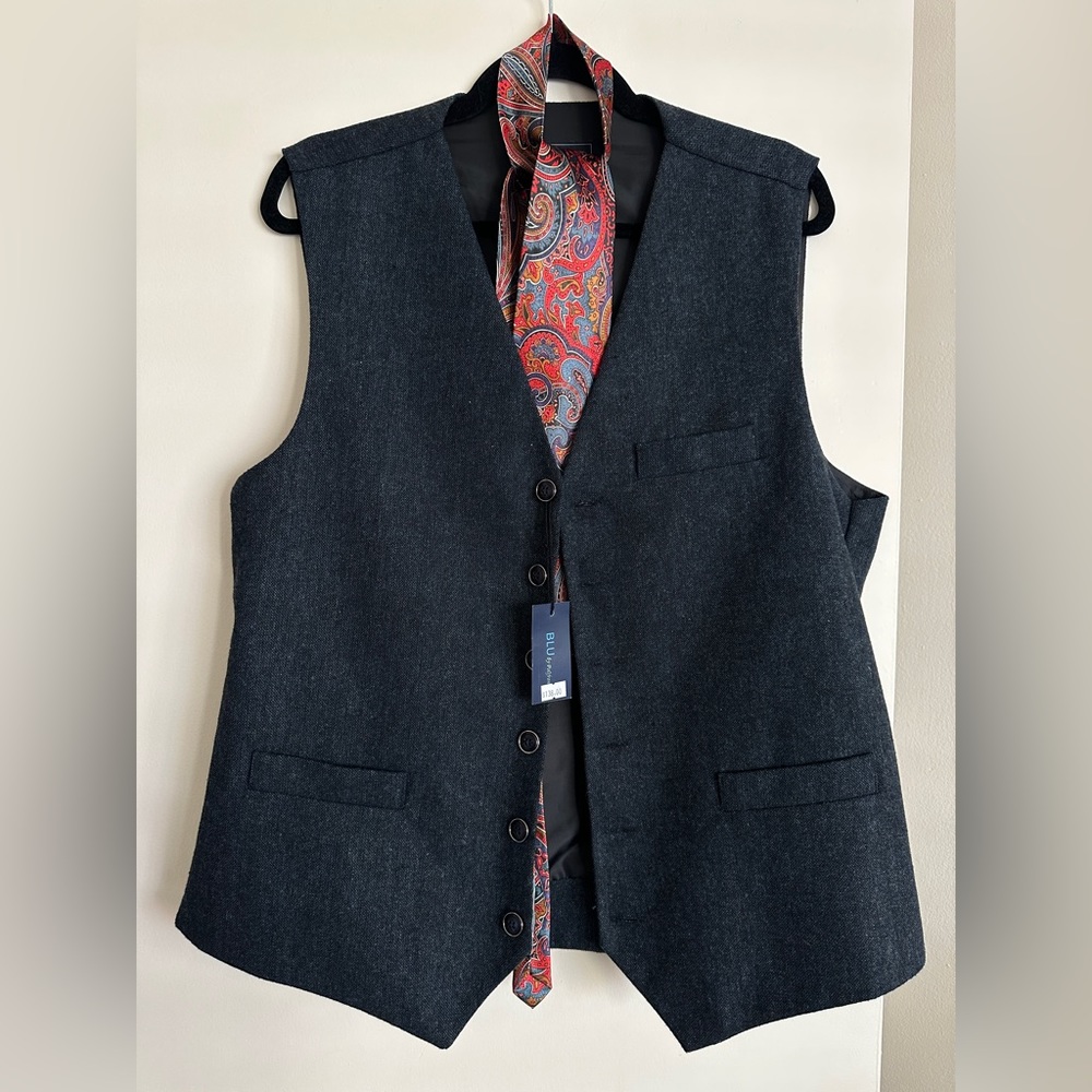 BLU by Polifroni navy waistcoat vest